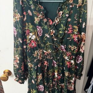 Floral Green Dress